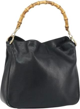 Gucci Pre-owned Handbags, female, Black, Size: ONE SIZE Pre-owned Vintage Leather Handbag