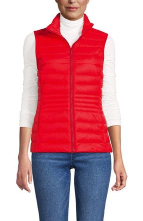 Lands End Wanderweight Packable Ultralight Down Vest in Bright Cherry at Nordstrom, Size X-Large