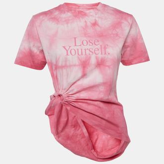 Paco Rabanne Pink Tie-Dye Cotton Asymmetric T-Shirt