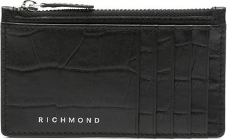 John Richmond croc-embossed cardholder - men - Calf Leather - One Size - Black