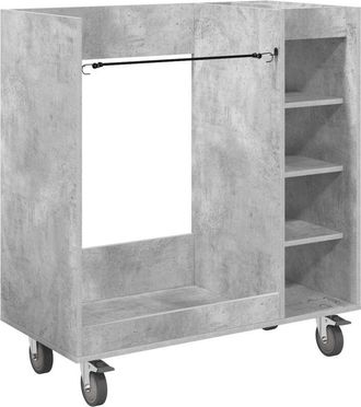 vidaXL Armario De Golf Con Rueda Liso Gris Concreto 90 X 45 X 98 Cm Vidaxl