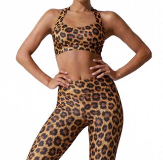 Heroine Sport Racer Sports Bra In Cheetah