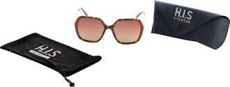 H.I.S Sonnenbrille H.I.S, Damen, braun, gemustert, kontrastfarbene Details, Sonnenbrillen Sonnenbrille, Schmetterlingsform, braun gemustert, polarisierende 