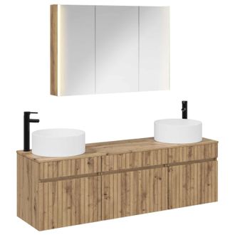 vidaXL Juego De Muebles De Ba&ntilde;o 4 Uds. Roble Artisan Vidaxl