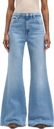 7 For All Mankind Retro Two Tone High Waist Flare Wide Leg Jeans in Joker at Nordstrom, Size 24