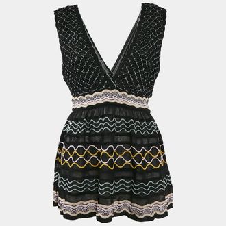 M Missoni Black Patterned Knit Sleeveless Top L