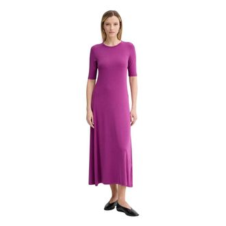 Marc O'Polo Maxi jurk met ronde hals - Dames - Casual kleedjes - Paars - XS - Katoen - Kleedjes