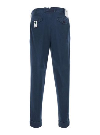 Pantaloni Torino Mens Trousers With Blue Hems