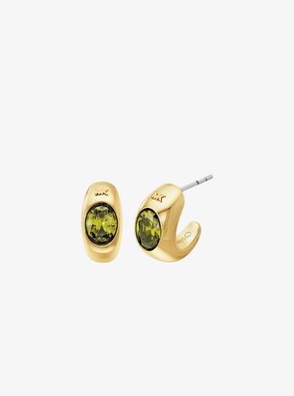 Michael Kors Precious Metal-Plated Cubic Zirconia Huggie Hoop Earrings