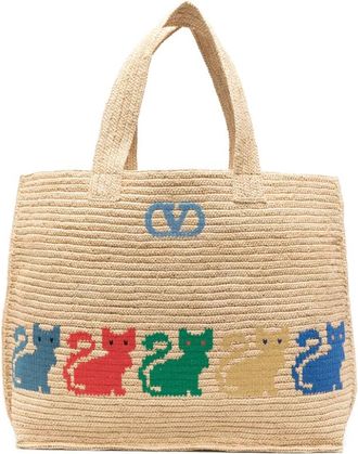 Valentino Garavani Tote Bags, female, Beige, Size: ONE SIZE VLogo Signature Tote