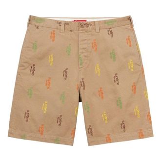 SUPREME Classic Logo Chino Shorts Tan SUP-SS23-198