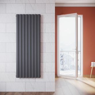 Elegant Lighting Elegant - Radiadores De Agua Caliente 1600 X 619 X 48 Mm,radiador De Sal&oacute;n Potencia 992 W,doble Capa Vertical,conexiones Centrales G 1/2 - Antracita