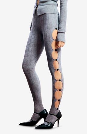 Desigual Side Cutout Leggings in Light Gray at Nordstrom, Size Medium