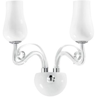 Fan Europe Fan Europe - Applique angel in vetro bianco a due luci con dettagli cromati e trasparenti