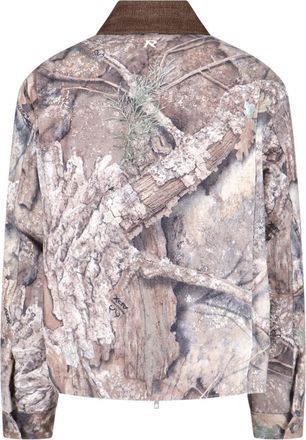 Represent Mens Jacket Tracker Camo Green Cotton