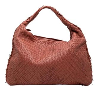 Bottega Veneta Pre-owned Shoulder Bags, female, Red, Size: ONE SIZE Pre-owned Woven Nappa Hobo Bag