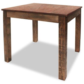 Berkfield Home Dining Table Solid Reclaimed Wood 82x80x76 cm in Brown | Size: 82 x 80 x 76 cm