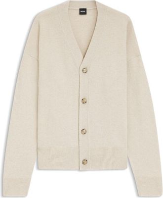 BOSS Virgin-wool cardigan in a relaxed fit