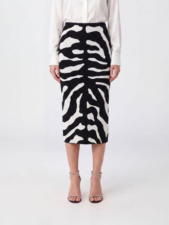 Moschino Zebra-Print Knit Midi Pencil Skirt in Mohair Blend
