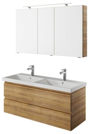 PELIPAL Badezimmer, Eichefarben, Holzwerkstoff, 2 Schubladen, 120 cm, Made in Germany, h&auml;ngend, Typenvielfalt, Badezimmer, Badm&ouml;belsets & Badm&ouml;belserien, Badm
