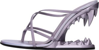 GCDS Gcds, Schoenen, Dames, Paars, 37 EU, Leer, Morso Metallic Thong Mules