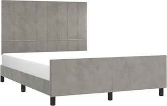 vidaXL Vidaxl - Estructura De Cama Sin Colch&oacute;n Terciopelo Gris Claro 140x190 Cm