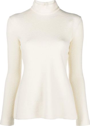 Jil Sander high-neck long-sleeve sweater - women - Viscose/Wool/Spandex/Elastane - 36 - Neutrals
