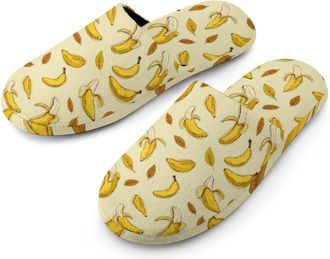 Generic Funny Banana Mens Slippers Warm Non-Slip Houes Shose Spa Slipper for Home Bedroom