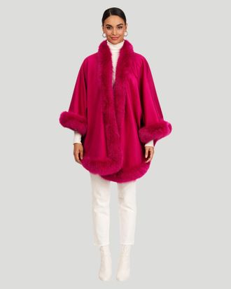 Gorski Cashmere Caplet with Fox Trim