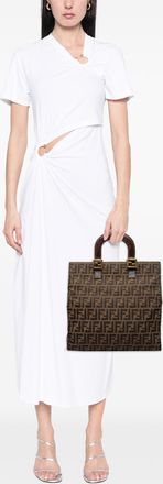 Fendi Pre-owned Womens Zucca Canvas Twins Tote - Brown Textile - One Size