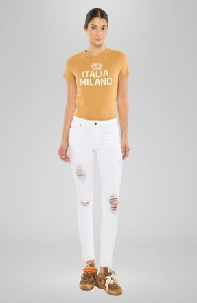 Kancan Lana Mid Rise Ankle Skinny Stretch Jeans in White at Nordstrom, Size 27
