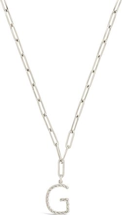 Sterling Forever Braided Initial Pendant Necklace