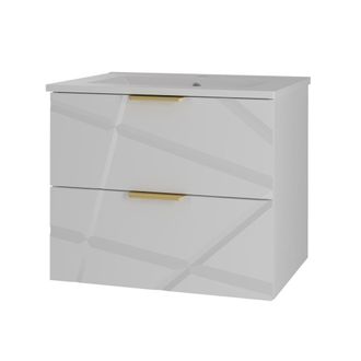 Petits Meubles Mueble lavabo encastrado estratificado Blanco