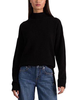 Alice & Olivia Alice + Olivia Melie Mock Neck Cashmere-Blend Pullover