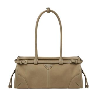 Prada Bonnie Medium Handbag - female - Prada - Shoulder Bags - Beige - ONE SIZE - Bags