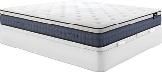 Vente-Unique Conjunto 180 x 200 cm canap&eacute; abatible blanco + colch&oacute;n de muelles ensacados 7 zonas y capa de gel viscoel&aacute;stico grosor 23cm - VARNO de YSM&Eacute;E