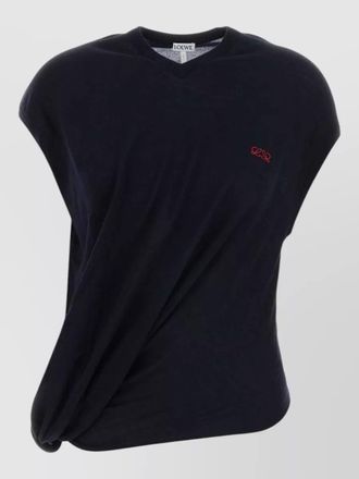 Loewe wool blend vest cap sleeves knotted detail