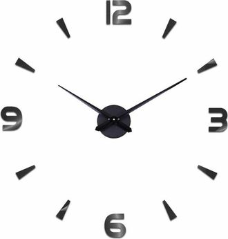 OEM Reloj De Pared Silencioso Moderno Diy, Adhesivo 3d Para Decoraci&oacute;n Del Hogar, Oficina, Restaurante Y Hotel (negro)