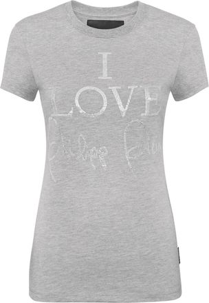 Philipp Plein Pure T-shirt - women - Cotton - M - Grey