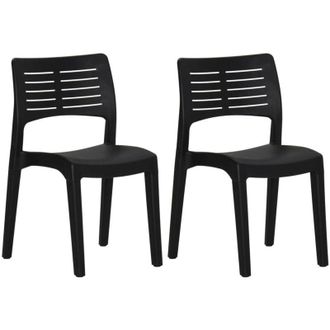 vidaXL Vidaxl - Sillas De Jard&iacute;n 2 Unidades Polipropileno Gris Antracita