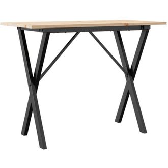 vidaXL Mesa De Comedor Marco X Madera Maciza Pino Y Acero 100x50x75cm Vidaxl