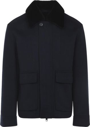 Yves Salomon Navy Regular-fit Jacket