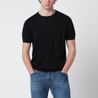 Drumohr Black cotton crewneck sweater