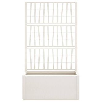 Berkfield Home Garden Planter with Trellis White 80x36x140 cm PP | Size: 80 x 36 x 140 cm