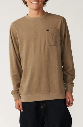 Rip Curl Grid Crewneck Pocket Sweatshirt in Walnut at Nordstrom, Size Xx-Large