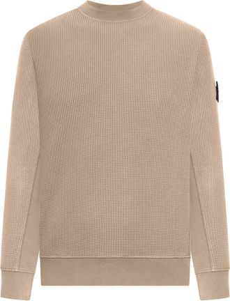 Stone Island CREW NECK SWEATSHIRT IN ORGANIC COTTON WITH HONEYCOMB WORKMANSHIP - Stone Island - Man