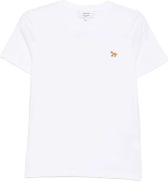 Maison Kitsun&eacute; Short Sleeve Crew Neck T-Shirt - Dames - T-shirts - Wit - L - Tops