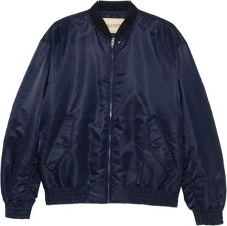 Valentino Bomberjack - Heren - Bomber jackets - Blauw - M - Satijn - Jassen