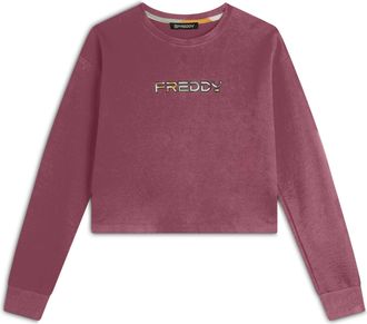 Freddy Felpa Cropped con Logo Multicolore