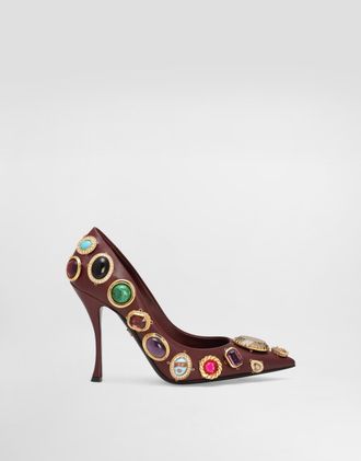 Dolce & Gabbana Pumps With Stone Embroidery - Woman Pumps And Slingback Multicolor 37.5